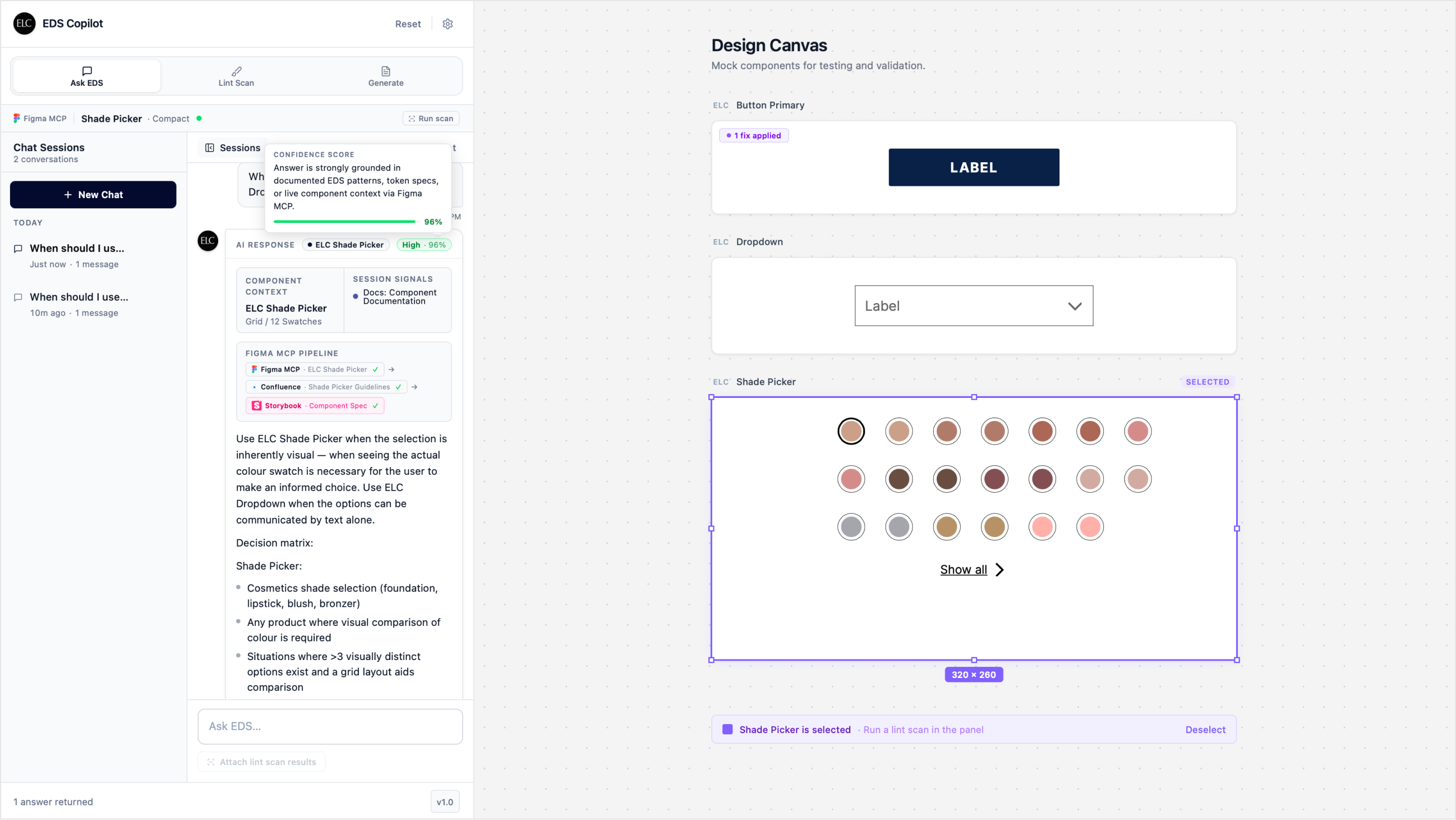 Ask EDS response surface