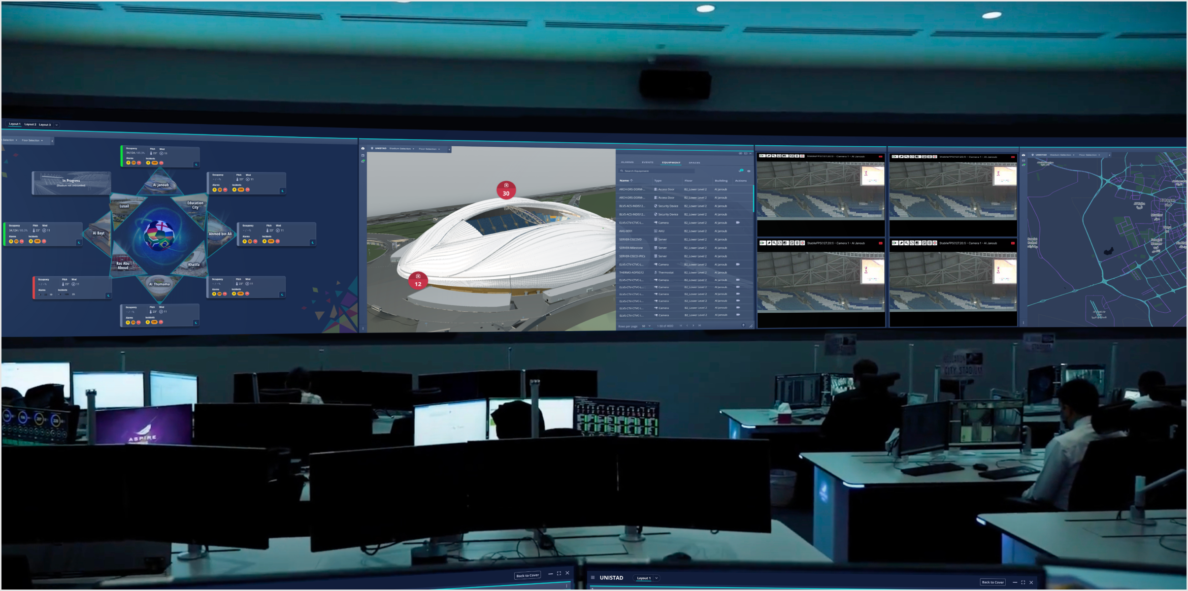 3D Digital Twin with severity-gated alarm overlays showing only critical and high-severity alarms visible by default