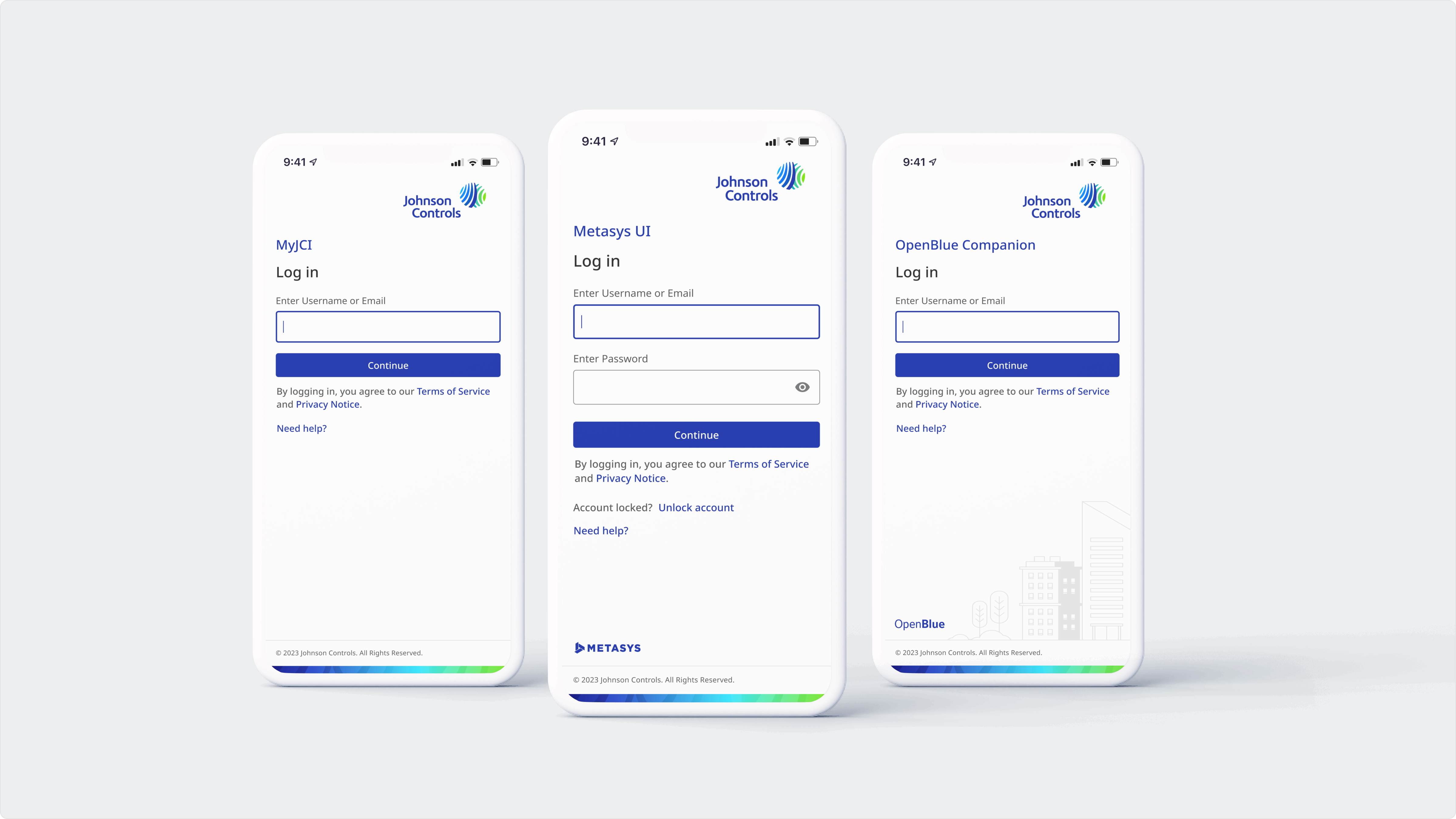 Three products showing consistent brand, layout, typography, and interaction patterns